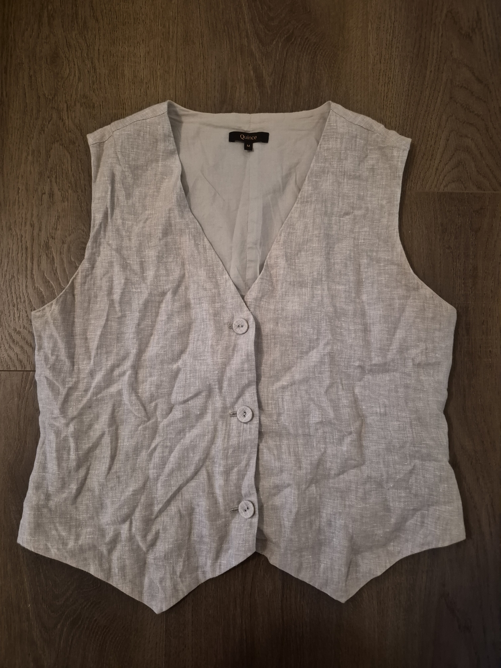 Quince Women’s Lightweight Linen Vest in Light Gray